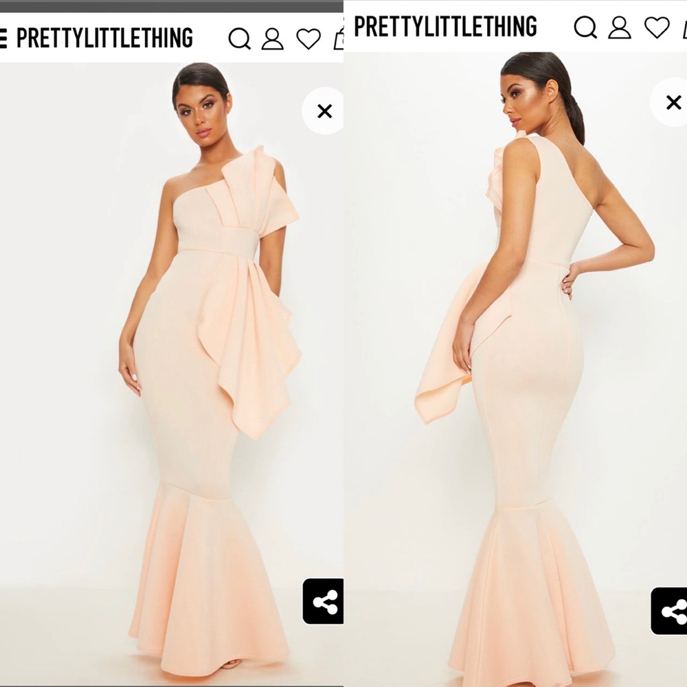 PrettyLittleThing Scuba Fishtail Maxi Dress